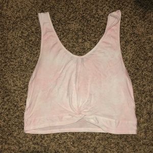 Me to we pink and white crop top